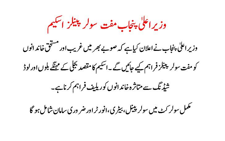 CM Punjab Free Solar Panel Scheme 2025